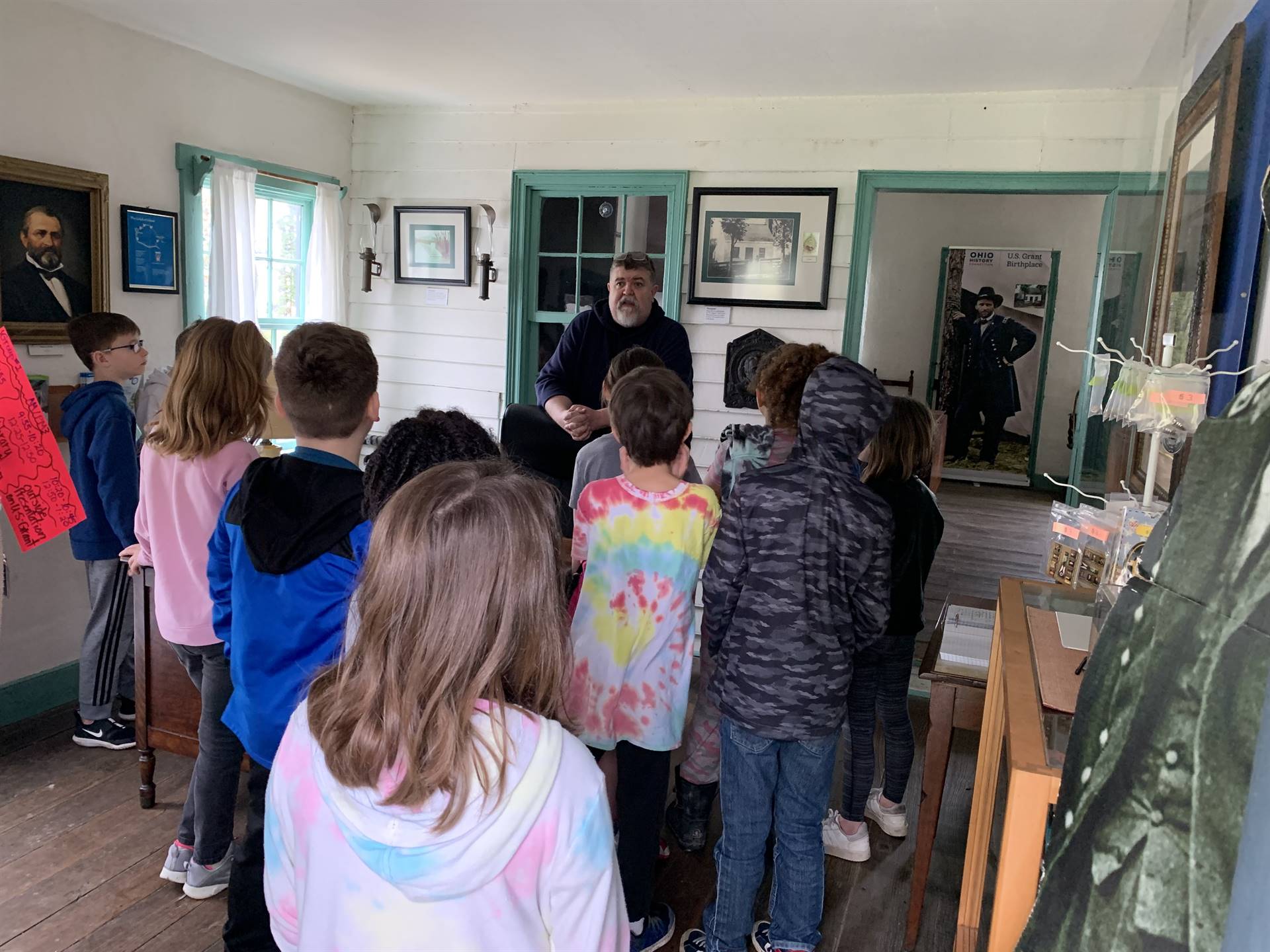 Students visiting Grant Birthplace