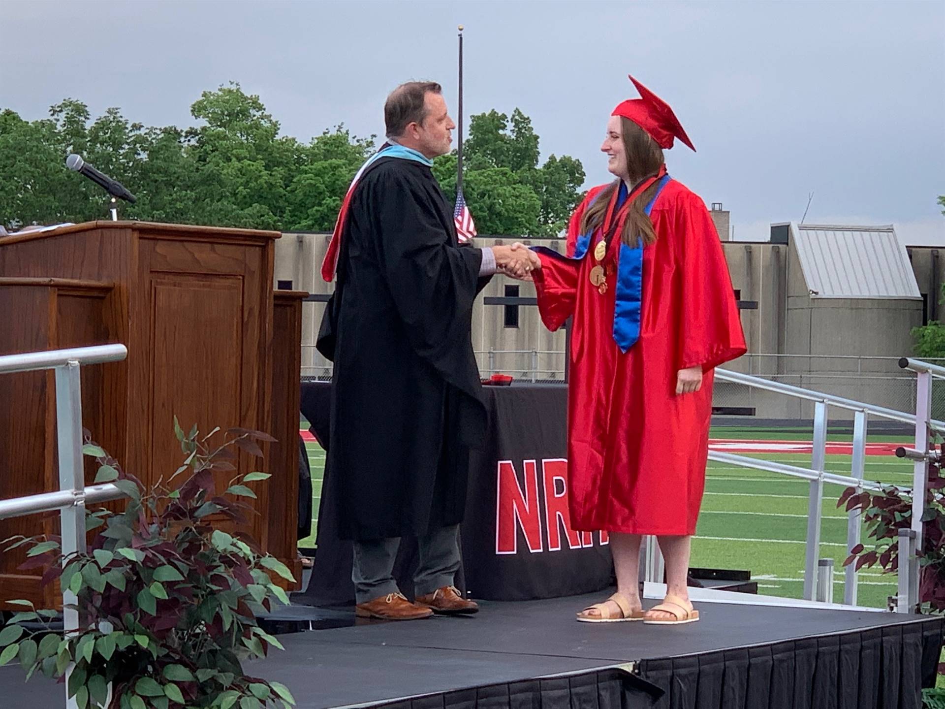 valedictorian being recognized at graduation